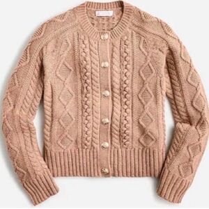 NWT J. Crew Cable Knit Cardigan Sweater
